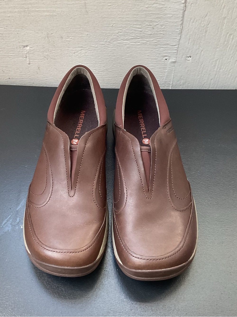 Merrell Women’s Brown Leather Slip-On Loafers